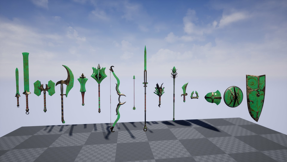 Fantasy Jade Weapon Set 