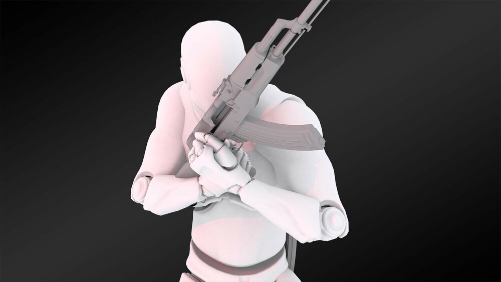 AK47 Gun and Character Animations 