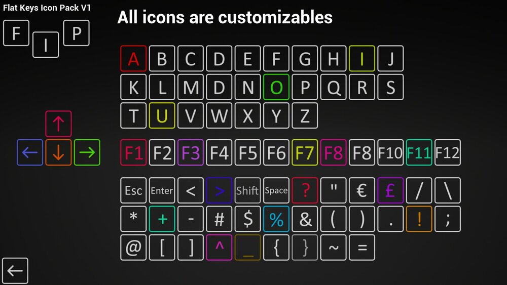 Flat Keys Icons Pack 