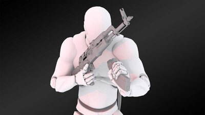 AK47 Gun and Character Animations 