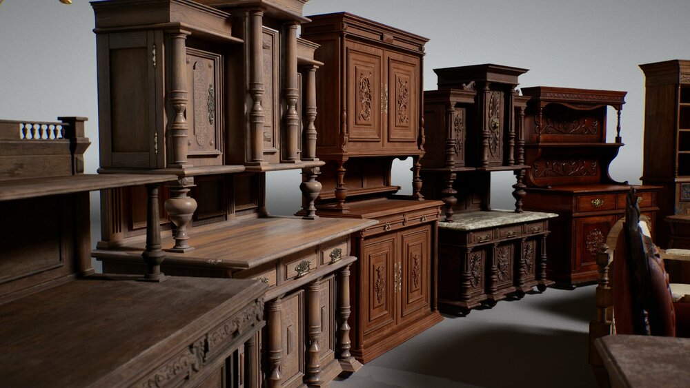 Victorian VOL.1 - Furniture (Nanite and Low Poly) 