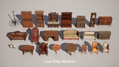 Victorian VOL.1 - Furniture (Nanite and Low Poly) 