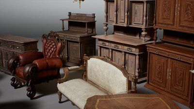 Victorian VOL.1 - Furniture (Nanite and Low Poly) 