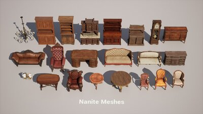 Victorian VOL.1 - Furniture (Nanite and Low Poly) 