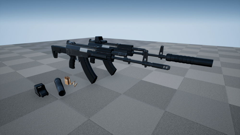 AK Prototype Animated FPS Rifle 