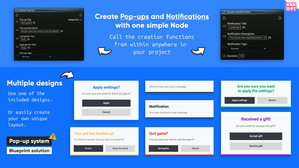 Pop-up & Notification System - By Kekdot 