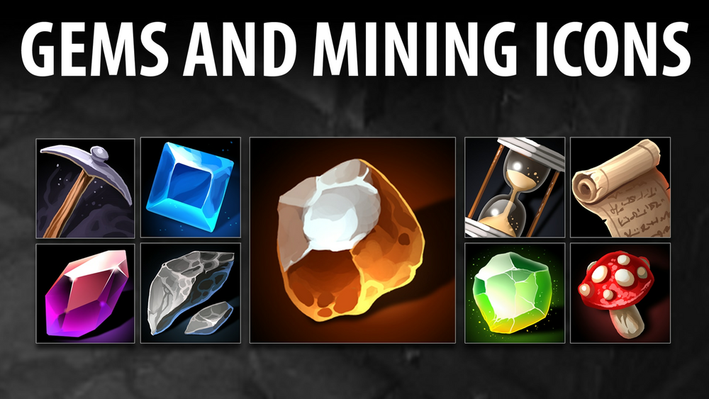 Gems and Mining Icons 