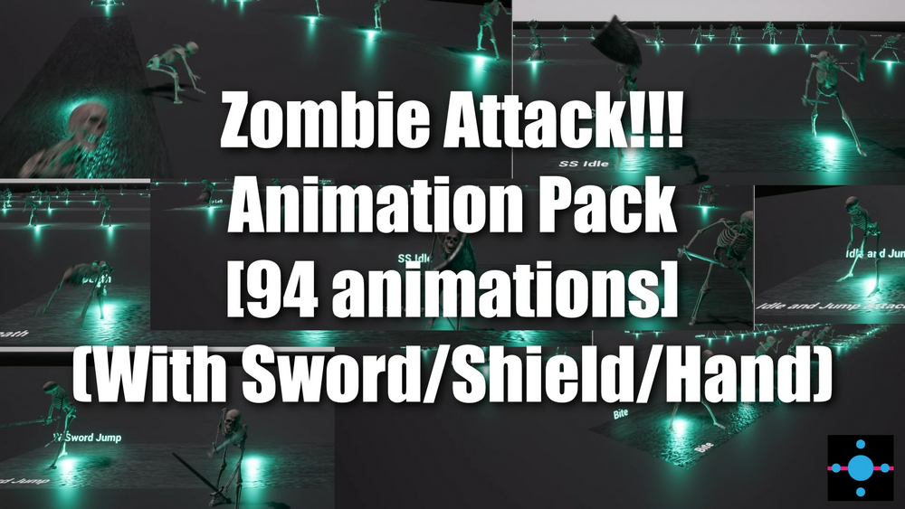 Zombie Attack!!!  Animation Pack [94 animations/Root Motion] (Sword/Shield/Hand) 