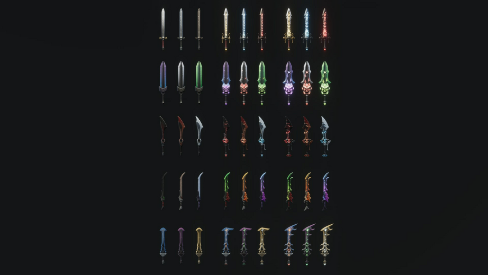 100+ Stylized Weapons Bundle - Fantasy RPG 