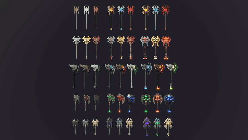 100+ Stylized Weapons Bundle - Fantasy RPG 