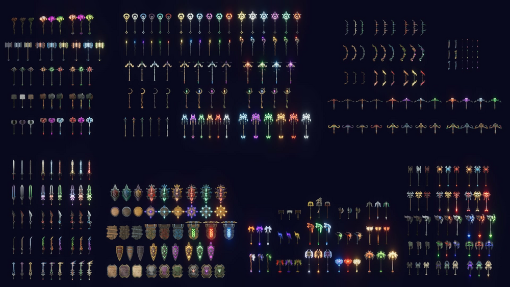 100+ Stylized Weapons Bundle - Fantasy RPG 