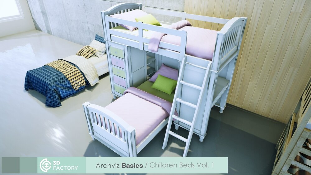 ArchViz Basics - Childrens Beds  Pack 