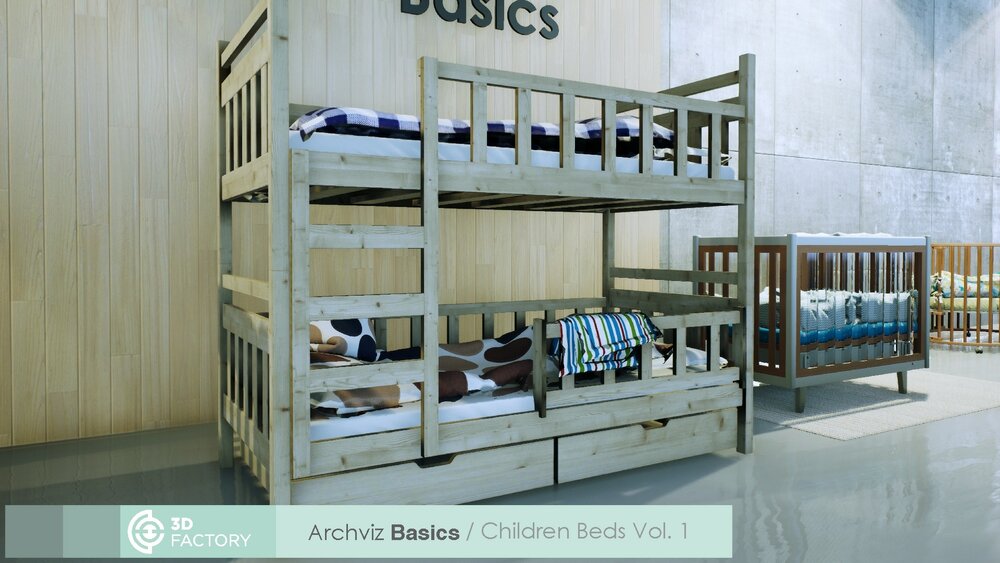 ArchViz Basics - Childrens Beds  Pack 