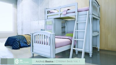 ArchViz Basics - Childrens Beds  Pack 