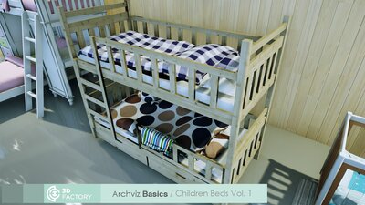 ArchViz Basics - Childrens Beds  Pack 