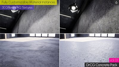 30 Concrete Materials (Tileable Texture, Arch Viz & Game Ready) Vol 01 - DrCG 