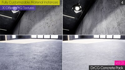 30 Concrete Materials (Tileable Texture, Arch Viz & Game Ready) Vol 01 - DrCG 