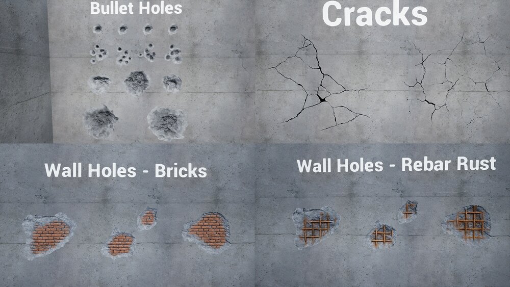 Concrete Damage Decal Pack 