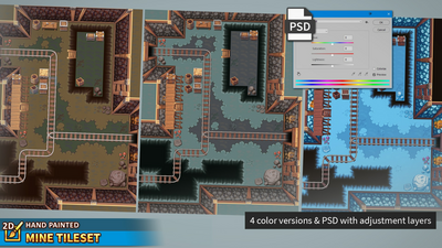 2D Hand Painted - Mine Tileset 