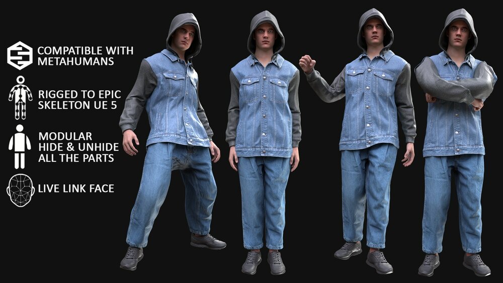 Man - Autumn Outfit 12 - Modular - Rigged 