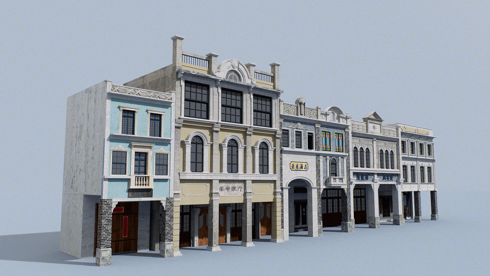 Arcade streets shophouse Building 