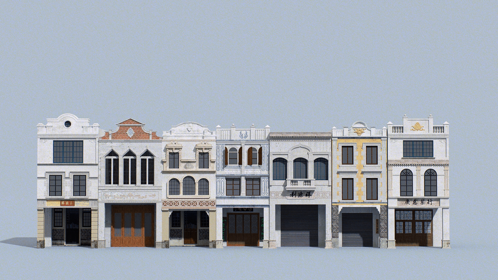 Arcade streets shophouse Building 