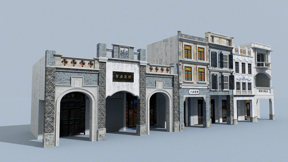 Arcade streets shophouse Building 