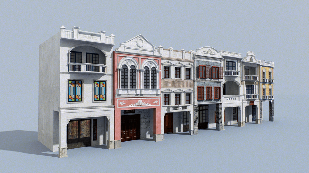 Arcade streets shophouse Building 