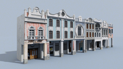 Arcade streets shophouse Building 