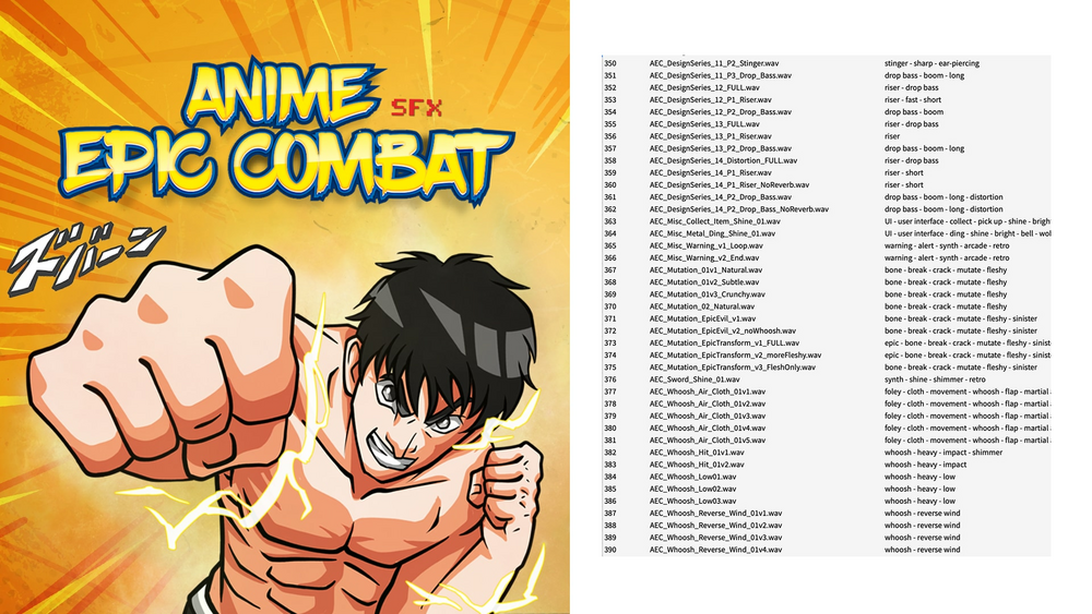 Anime Cinematic Combat Sound Effects Pack 