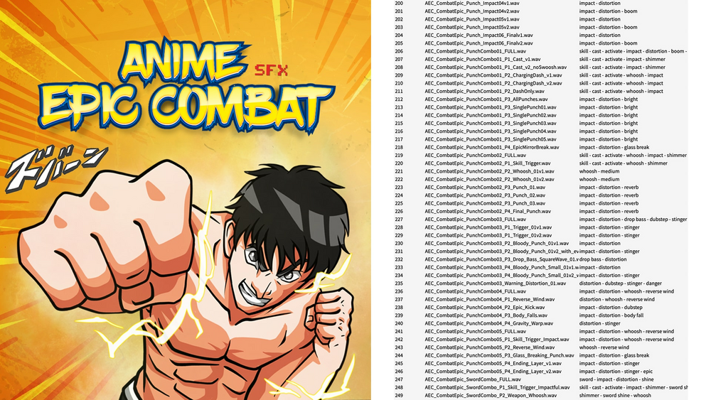 Anime Cinematic Combat Sound Effects Pack 