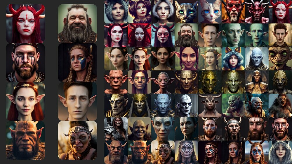 56 Fantasy Avatar Portraits 