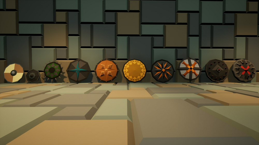 Low Poly - Shields And Weapons 