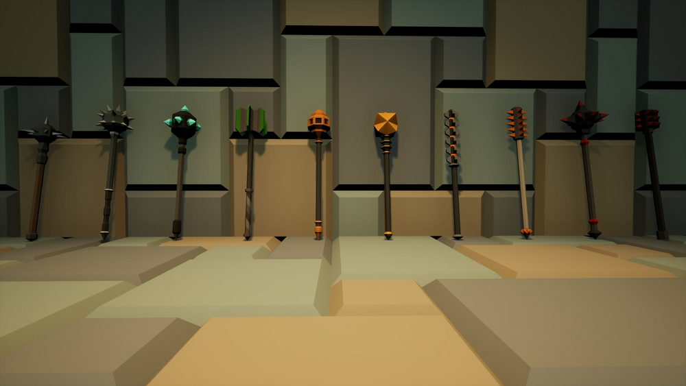 Low Poly - Shields And Weapons 