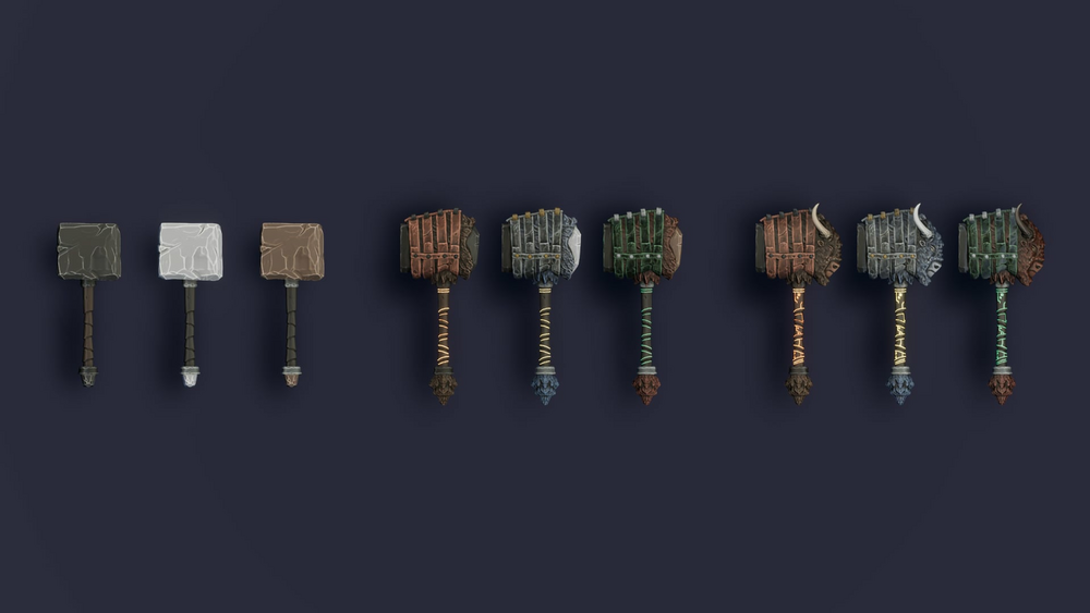 Stylized Maces & Hammers - RPG Weapons 