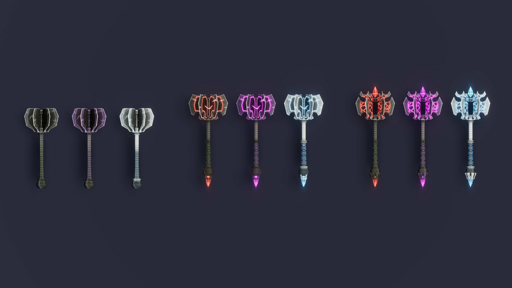 Stylized Maces & Hammers - RPG Weapons 