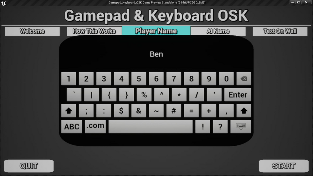 Gamepad Keyboard OSK 