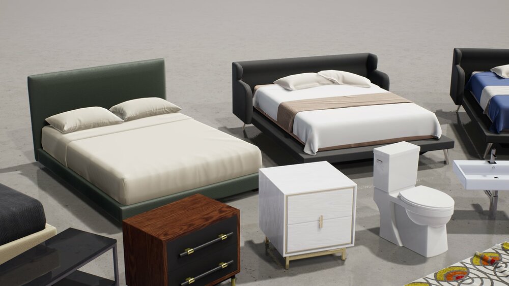 Arch Viz VOL.1 - Bedroom and Bathroom Furniture 