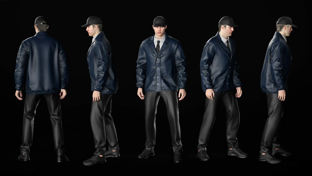 Man - Agent Outfit - Modular - Rigged 