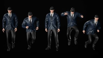 Man - Agent Outfit - Modular - Rigged 