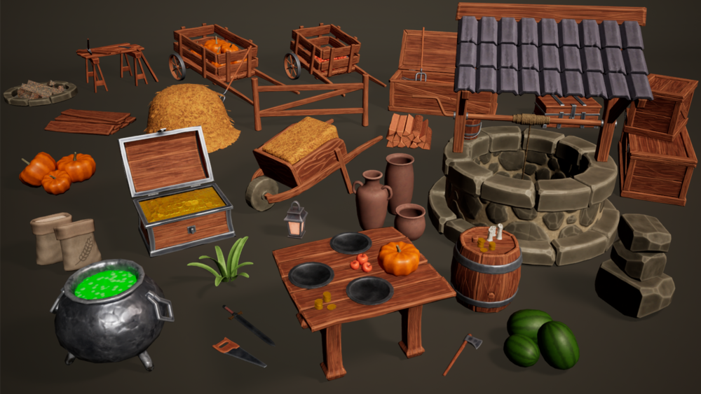 Medieval Stylized 3D Props 