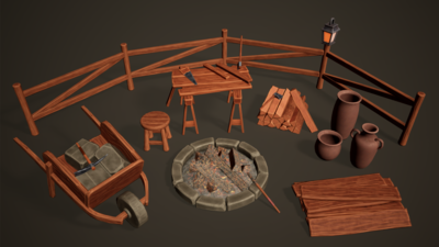 Medieval Stylized 3D Props 