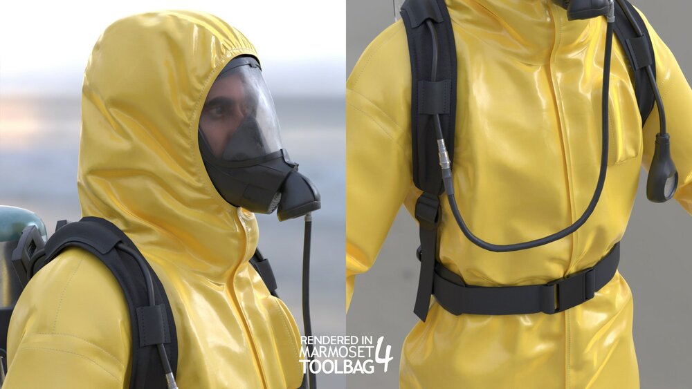 Man - Protective Suit - Modular - Rigged 