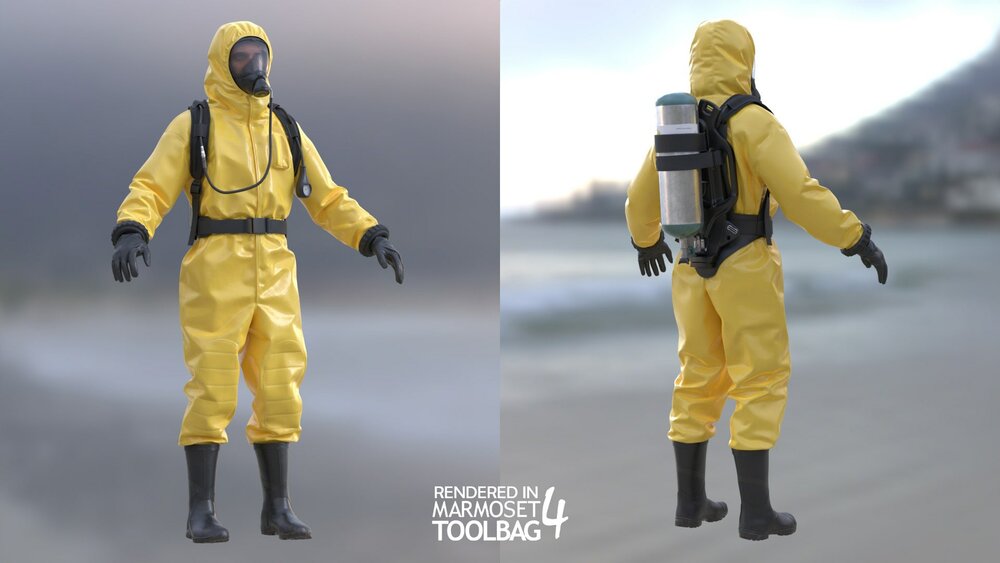 Man - Protective Suit - Modular - Rigged 