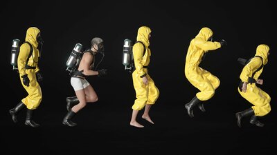 Man - Protective Suit - Modular - Rigged 