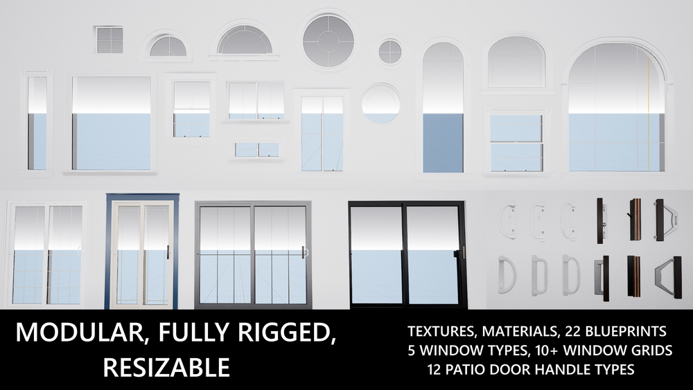 Window and Patio Door Collection Modular + Resizable 