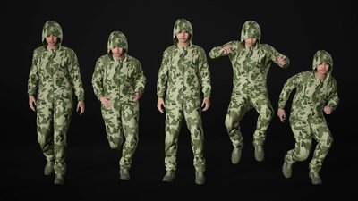 Woman - Military Uniform 3 - Modular - Rigged 