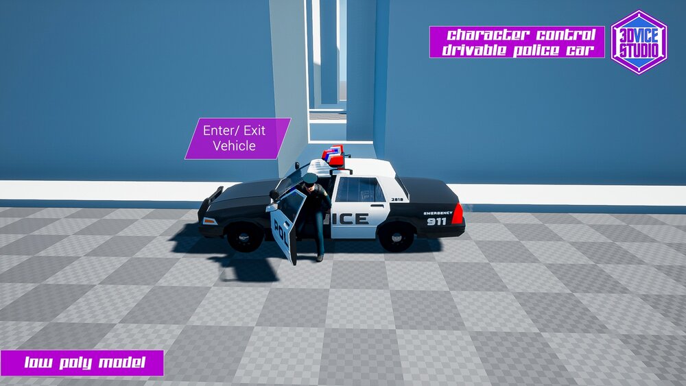 Character Controls Police Car 