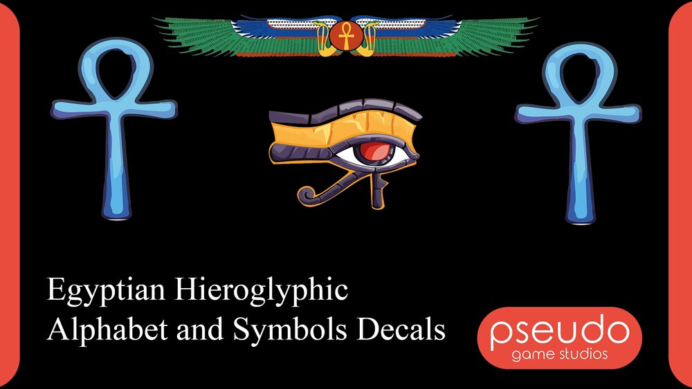 Egyptian Hieroglyphic Alphabet and Symbols Decals 