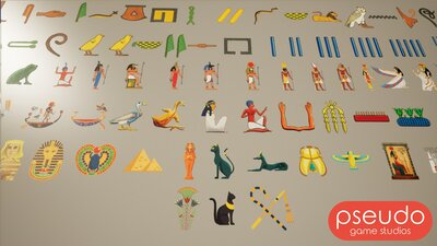 Egyptian Hieroglyphic Alphabet and Symbols Decals 